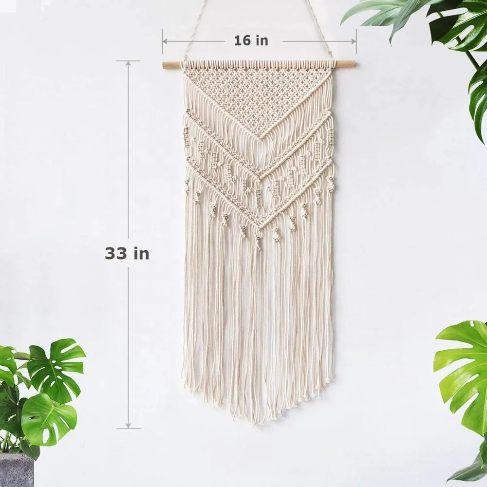 Handmade Natural Macrame  Wall Hanging made up of Natural 100% Organic Cotton Cords