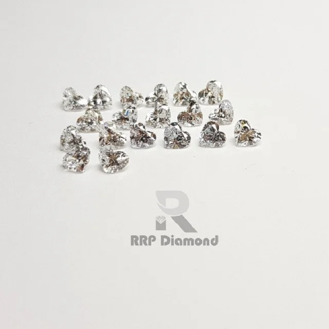Heart Shape Lab Grown HPHT White Polished Diamonds