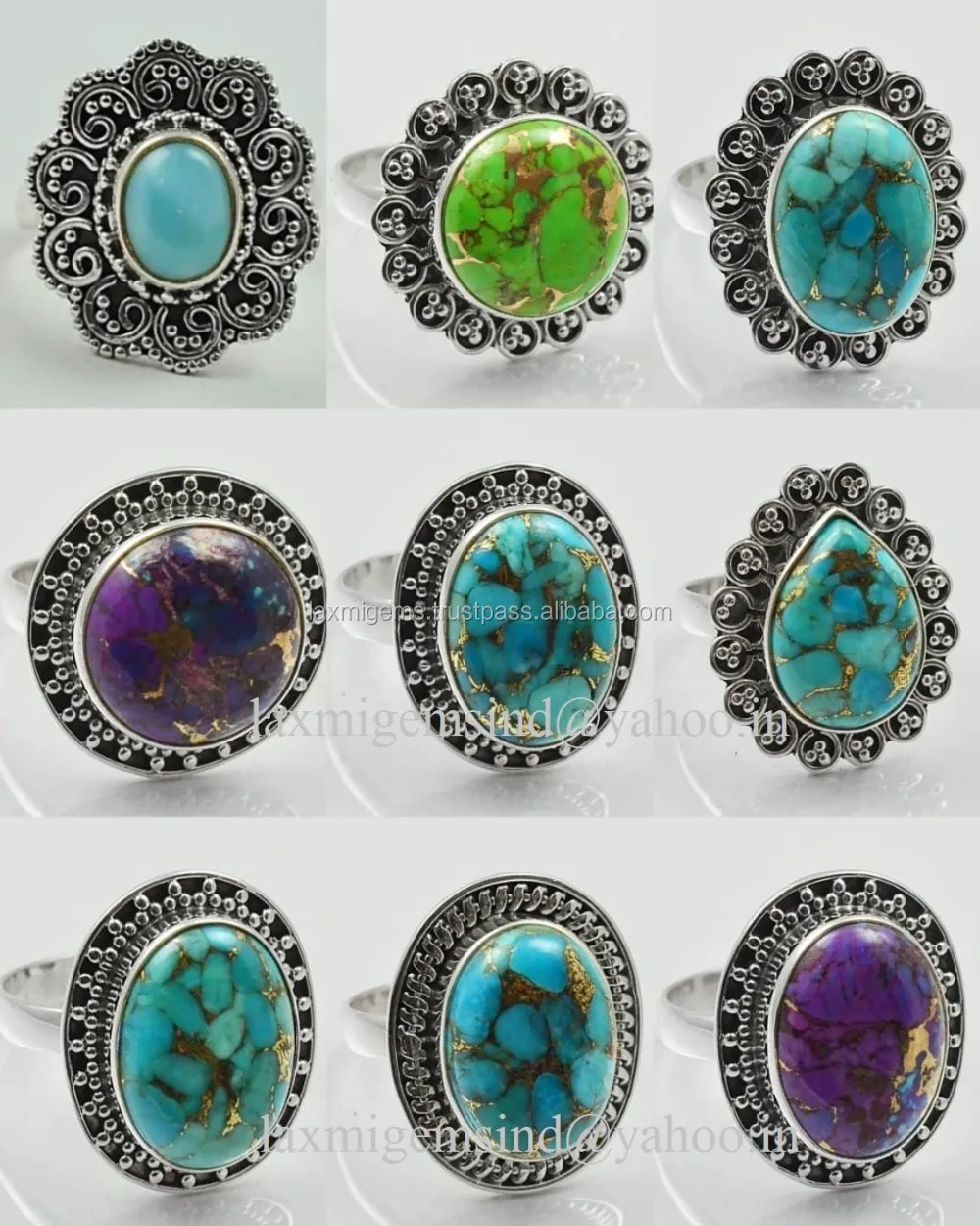 Wholesale Silver Jewelry Supplier Sitapura Jaipur 925 Sterling Silver Natural Larimar Gemstone Ring