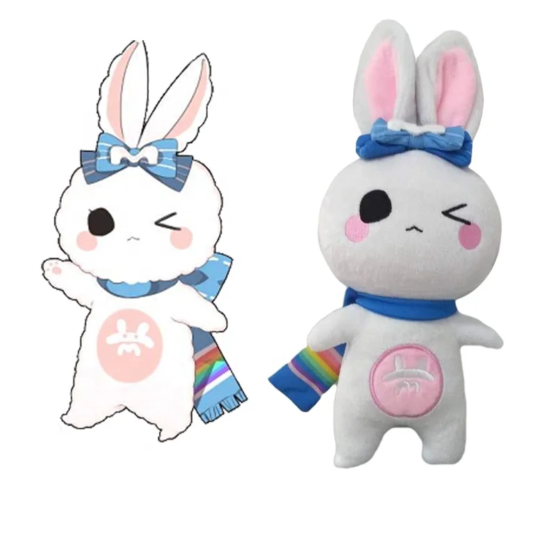 Plush Soft Stuffed Cuddly Cute White Easter Bunny Animal Rabbit for Baskets Babies