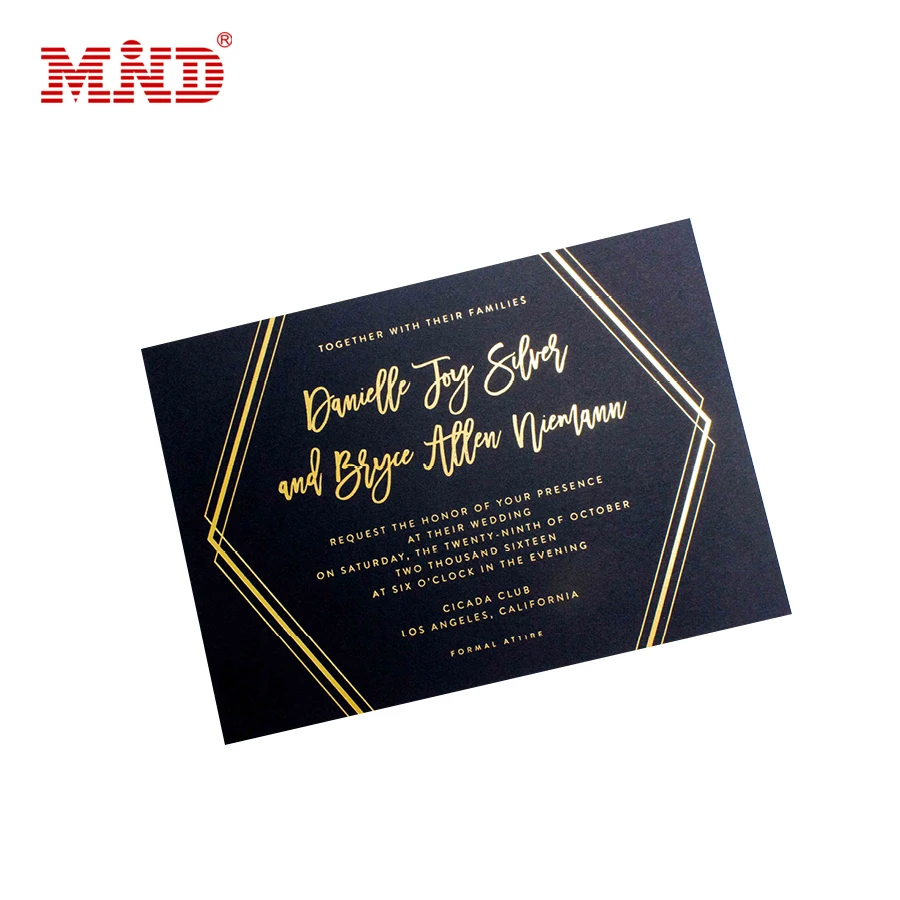 Customized gold embossed hot foil stamping business cards