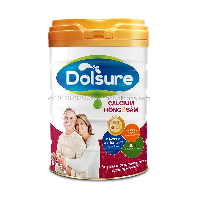 
High-quality Dolsure Dolsure Calcium - Red Ginseng EN Vietnam Milk Powder Tin Can 