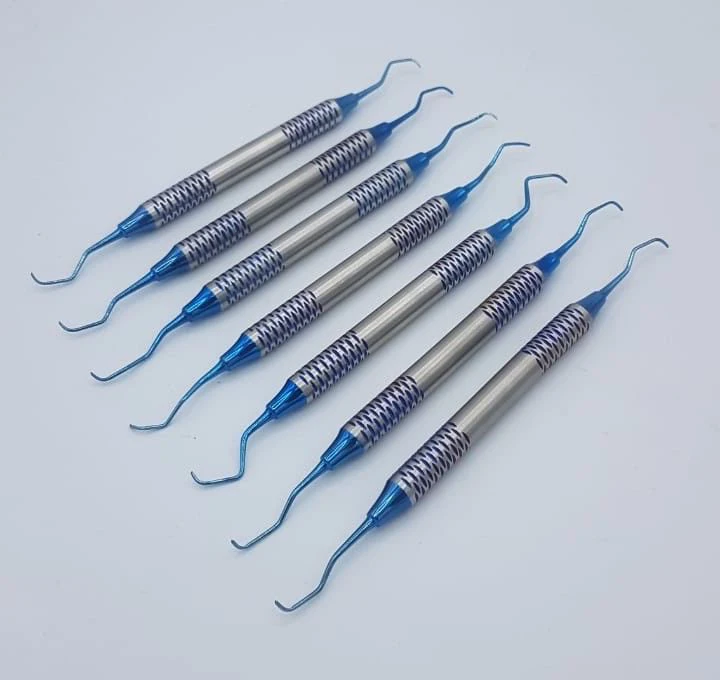 7 Pcs Gracey Curettes 1/2 to 13/14 Double Ended Dental Perio Silver Instruments / Set of 7 Pcs Periodontal Gracey Curettes Kit
