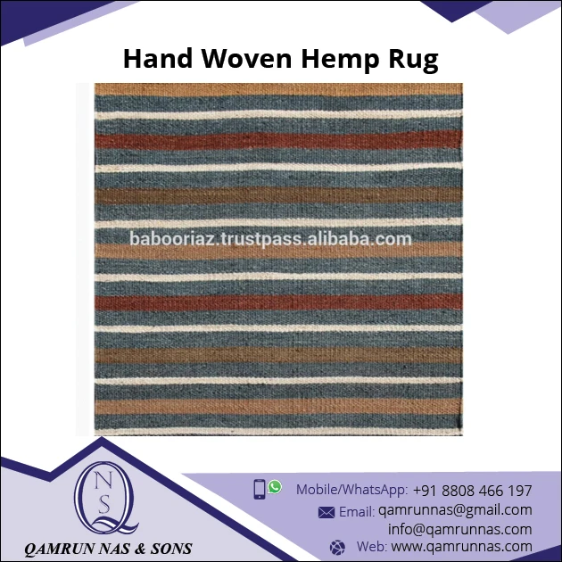 2019 New Arrival Best Quality Striped Colorful Hemp/Jute Rug for Living Room