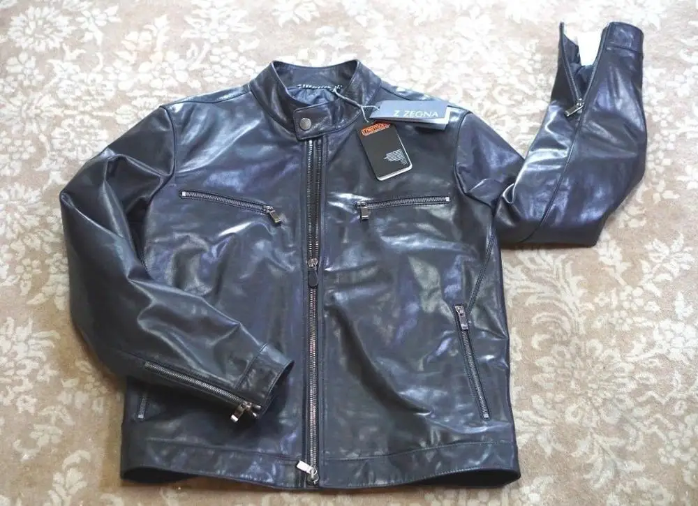 
Proelite Black Leather Motorcycle Jacket 