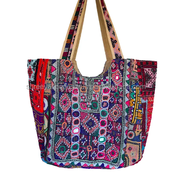 Винтажная тканевая вышитая вручную Сумка-тоут оптом