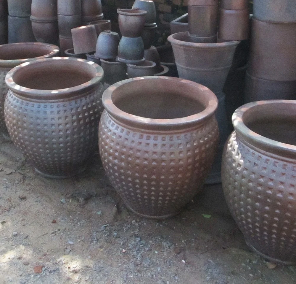dark-red enameled pottery