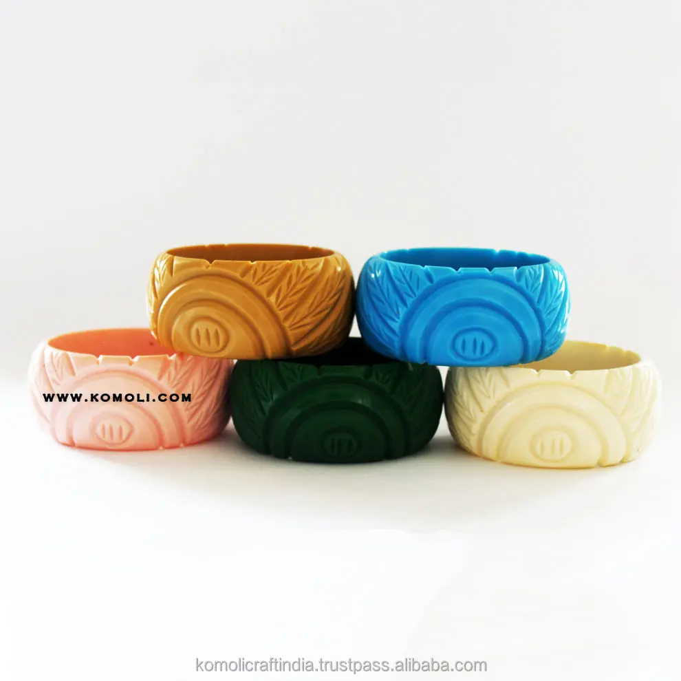Wide carved wholesale retro vintage Bakelite jewelry