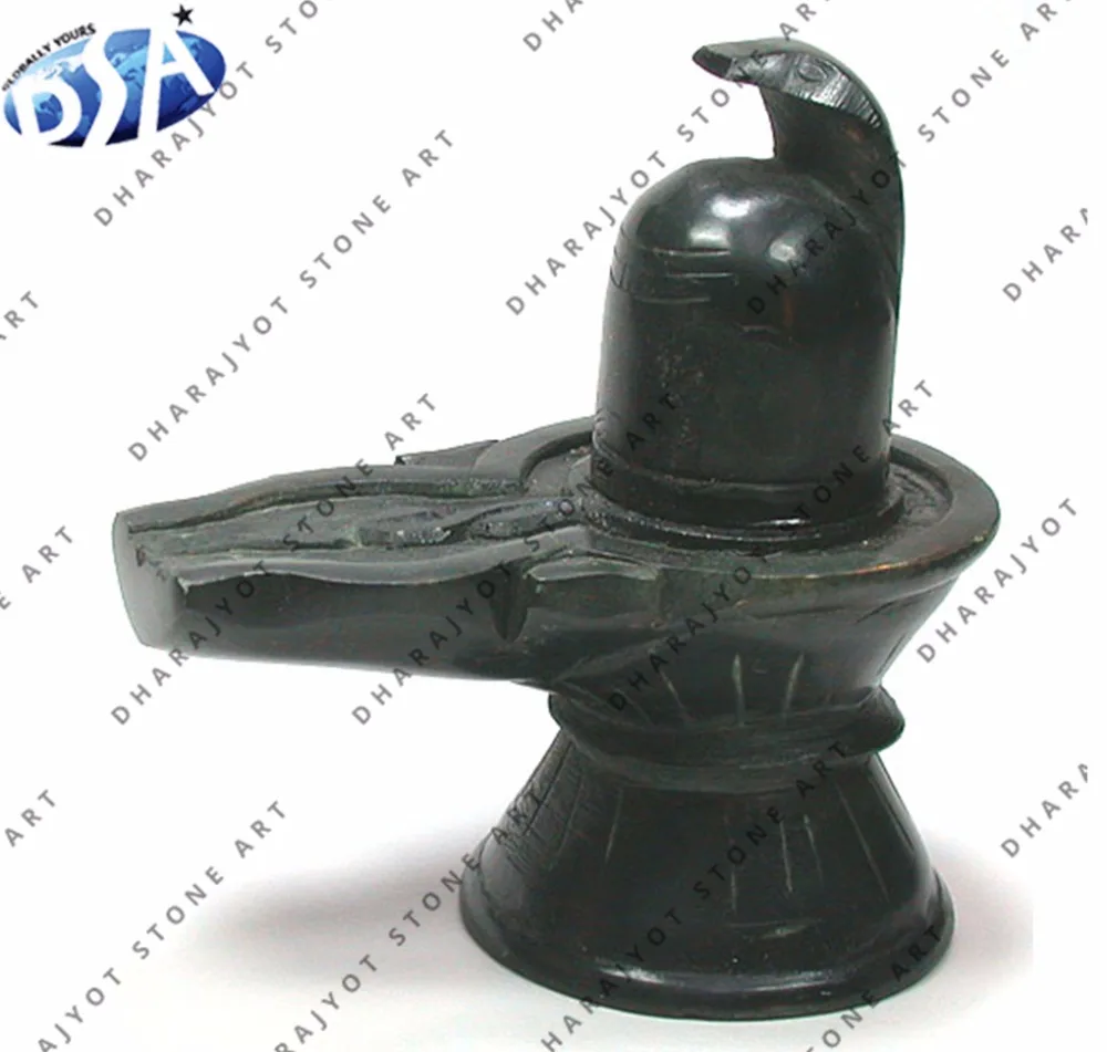 Best Selling Handmade Granite Finished Black Polished Simple Marble Shiv ling Sculpture For Home Decoration