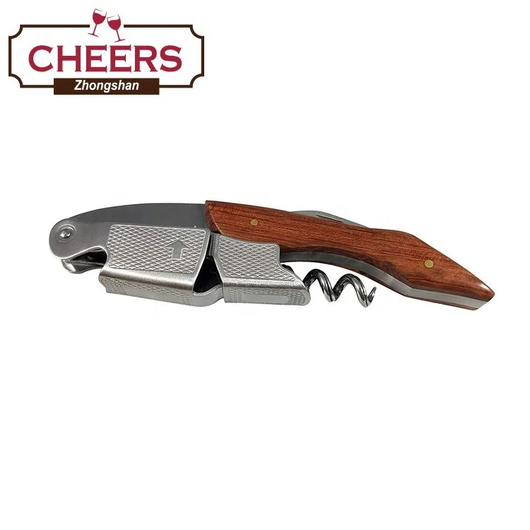 Professional All-in-one Stainless Steel Waiters Corkscrew with Rosewood,  Beer Bottle Opener and Wine Key Foil Cutter