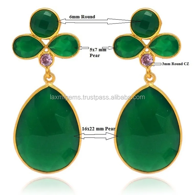 Wholesale Silver Jewelry Sitapura Jaipur Blue Chalcedony Gemstone 925 Sterling Silver Earrings