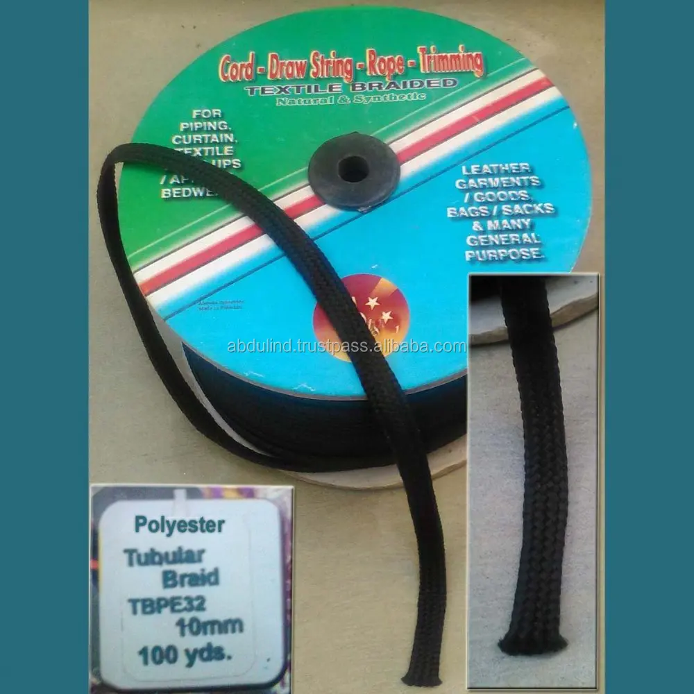 TUBULAR BRAIDED CORD TAPE in Polyester & cotton, PP for Pyjama Shorts, barmuda Jacket Draw Cord Jacket Hoodies Hoodie String