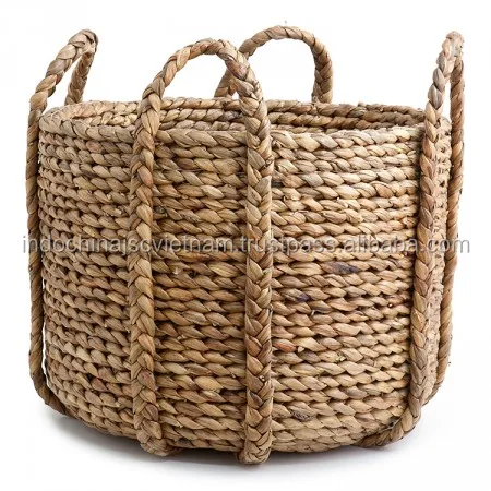 Уникальные плетеные корзины для морских водорослей с ручками круглая корзина хранения горшок домашнего оптовая продажа из Вьетнама