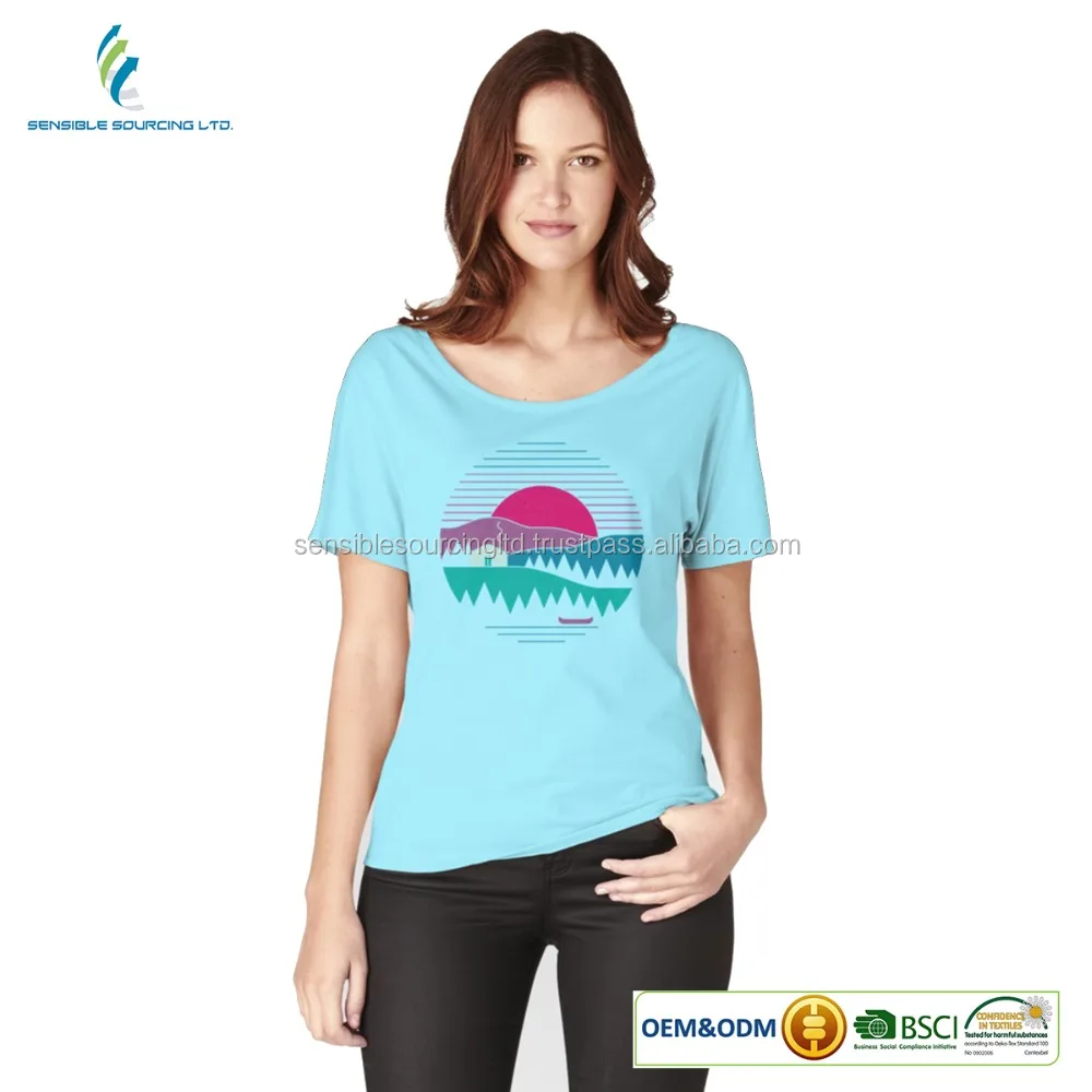 Girls t shirt customized design, customized print short sleeve t-shirt Bangladeshi manufacturer