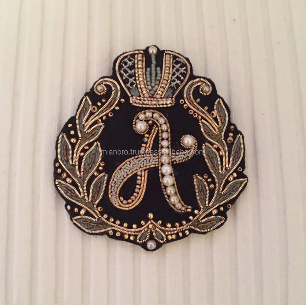 High Fashion Multi Color Bullion Wire Embroidered Small Pin Badges/Patches