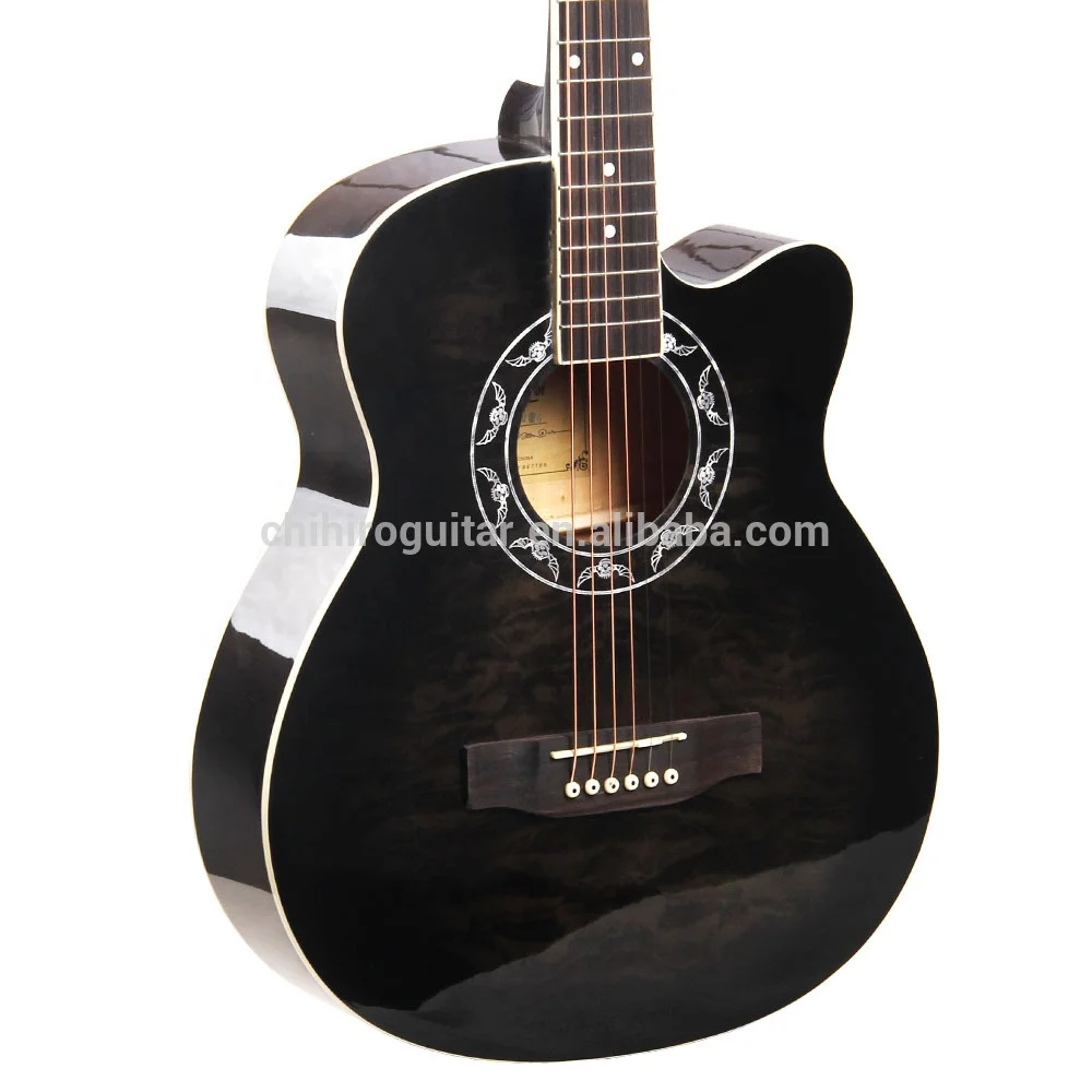 OEM service 39 inch blue red black yellow beginner basswood linden plywood acoustic guitar with guitar pickup amplifier and