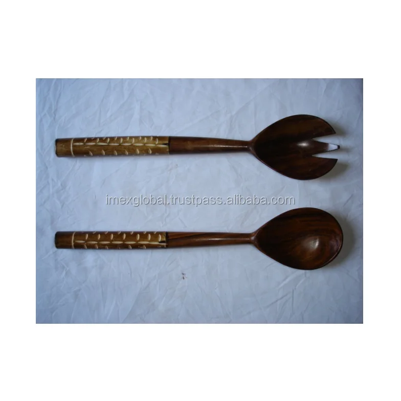 SALAD SERVER SET OF 2 PCS NATURAL WOOD
