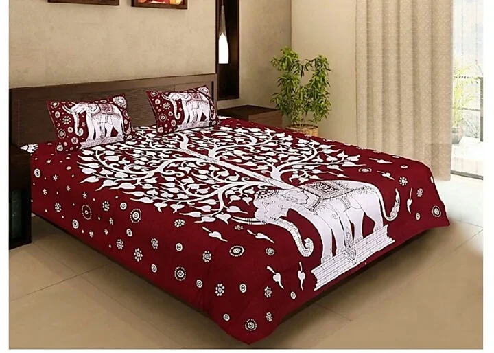 Королевский этнический индийский красный Мандала 100% хлопок королевская простыня и наволочка