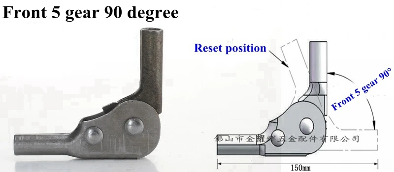 Furniture Assembly Hardware Front 5 Gear 90 Degree Sofa Cum Bed Hinge for Folding Bed Adjustable Connecting Bracket Fitting