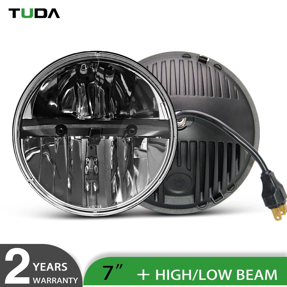 2 Years Warranty Durable Pmma Lens Auto Fog Lights Driving Beam  7 Inch Round Led Headlight
