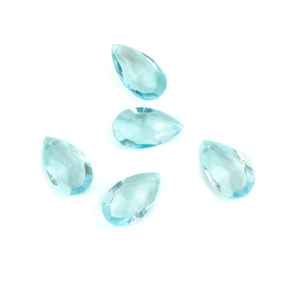 Honor of crystal Honor of crystal 38mm Aquamarine Almond Of Trimming Prism Accessories Crystal Lamp Teardrop Parts For Chandelier Decor