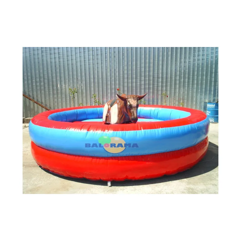 6x6m Pvc Air Color White Bag Inflatable Rodeo Bull Polar Bear Circular Bouncer Jumping Bouncy House Castle for Sale