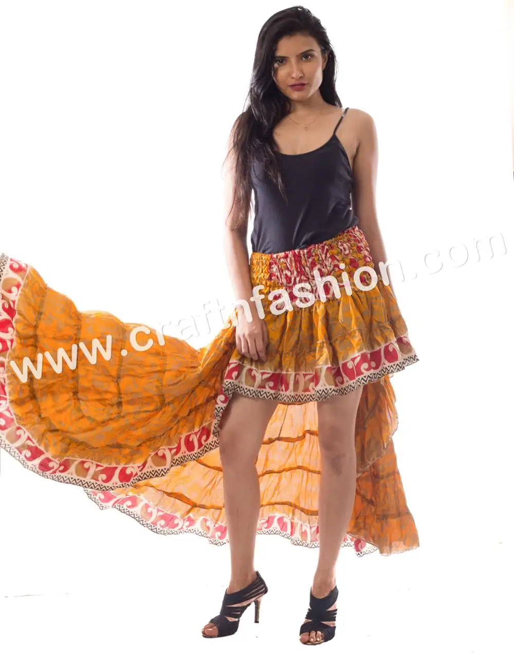 Красивая дизайнерская женская юбка-клеш в стиле бохо хиппи-новейшая Дизайнерская Одежда для танцев испанском этническом Женская юбка Ibiza