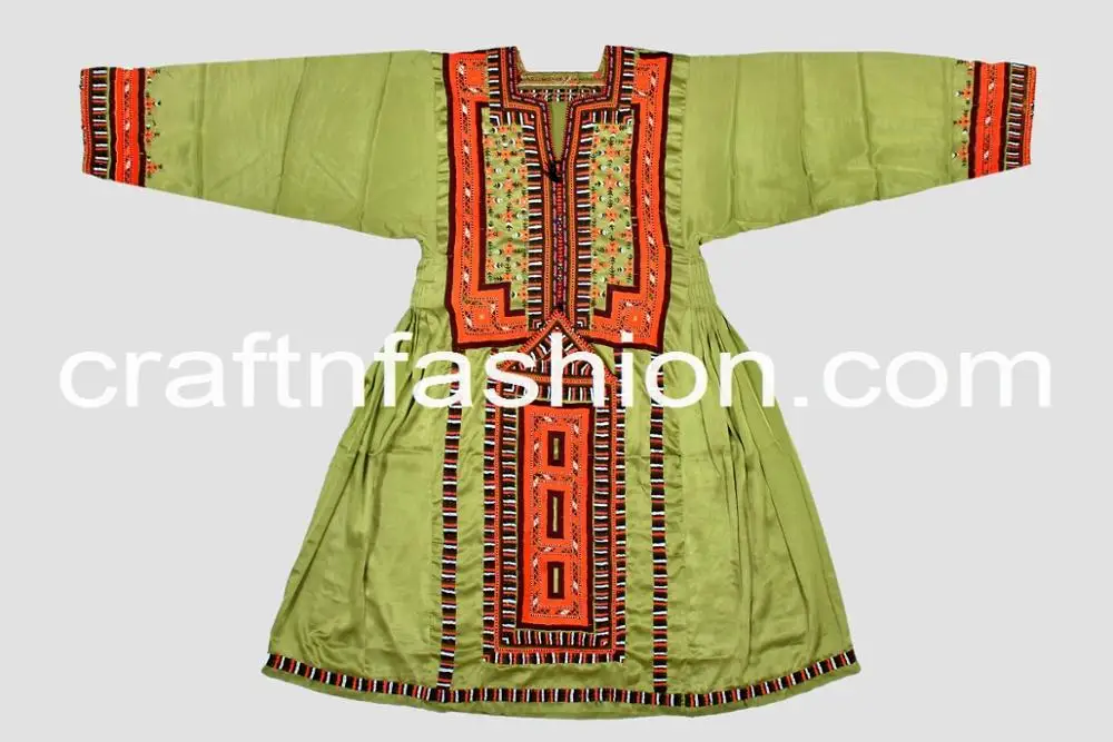 Этническое вышитое вручную женское платье Kuchi-платье Kuchi с цветочным принтом-одежда для племенных танцев