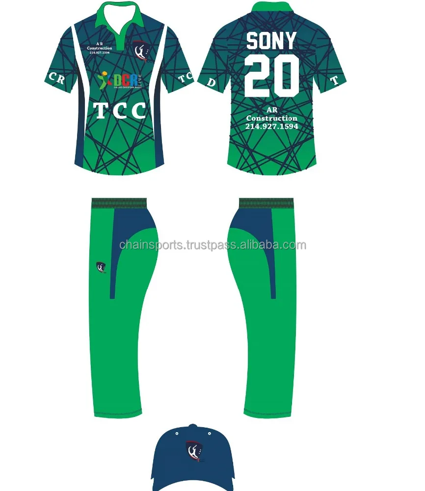 
Cricket Sublimated Custom Colors Uniforms 