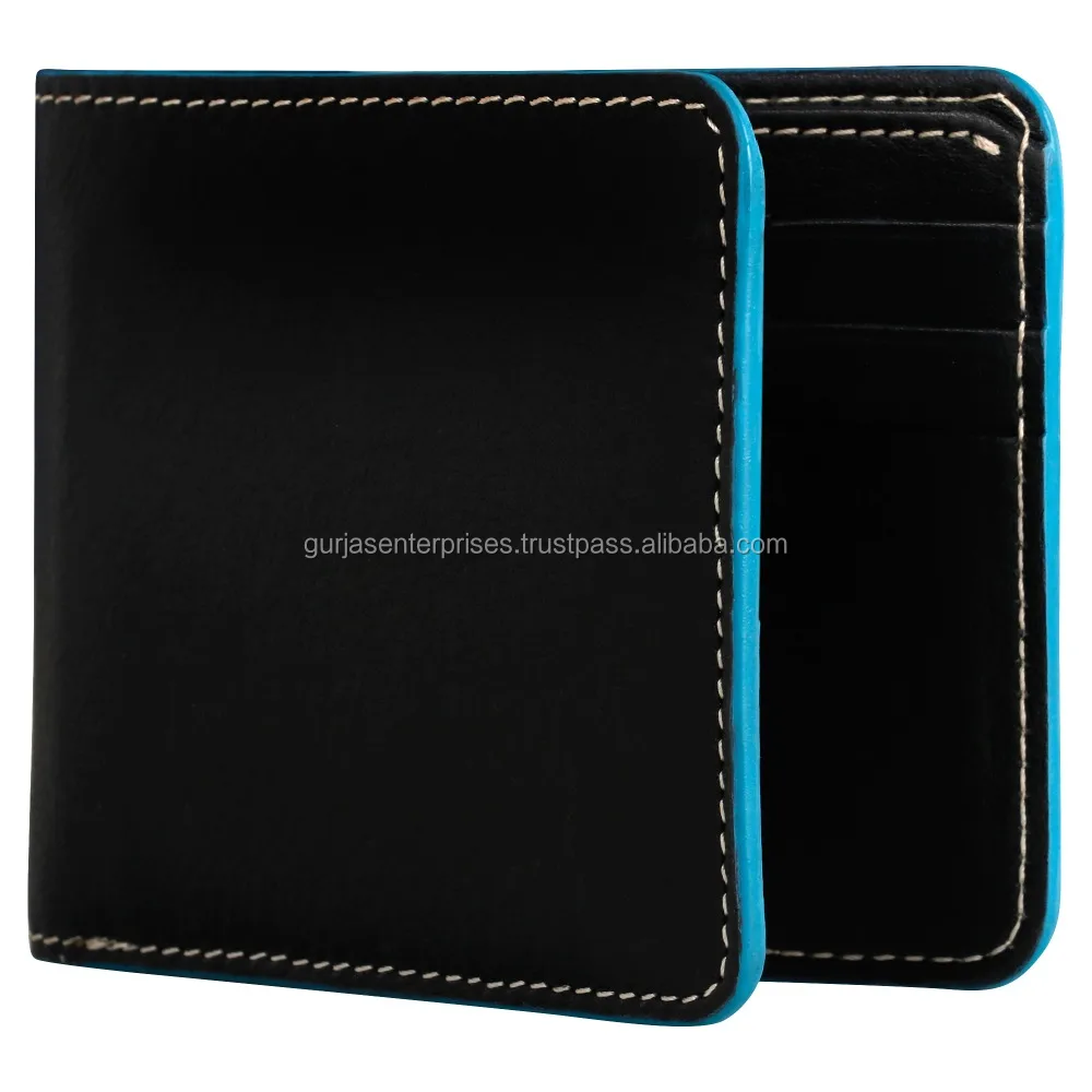 
Blue/ Black Vegetable Tanned Leather wallet 