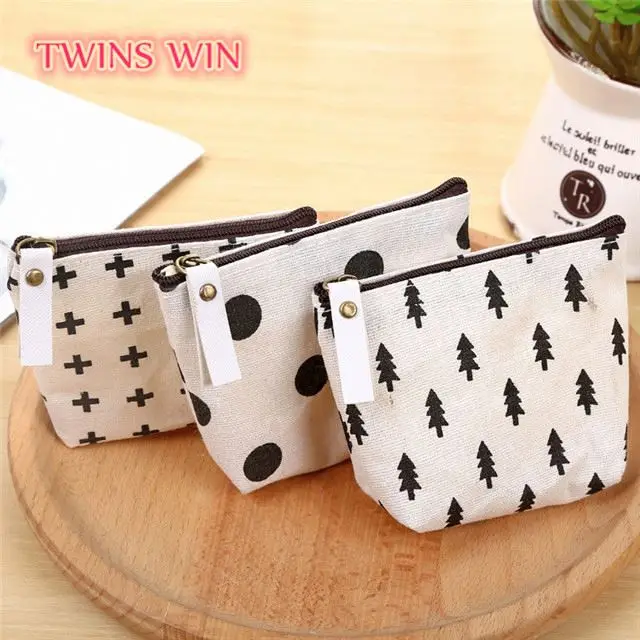 2018 Best selling Uruguay hot products custom white zipper coin purse wallet canvas keychain pouch for women