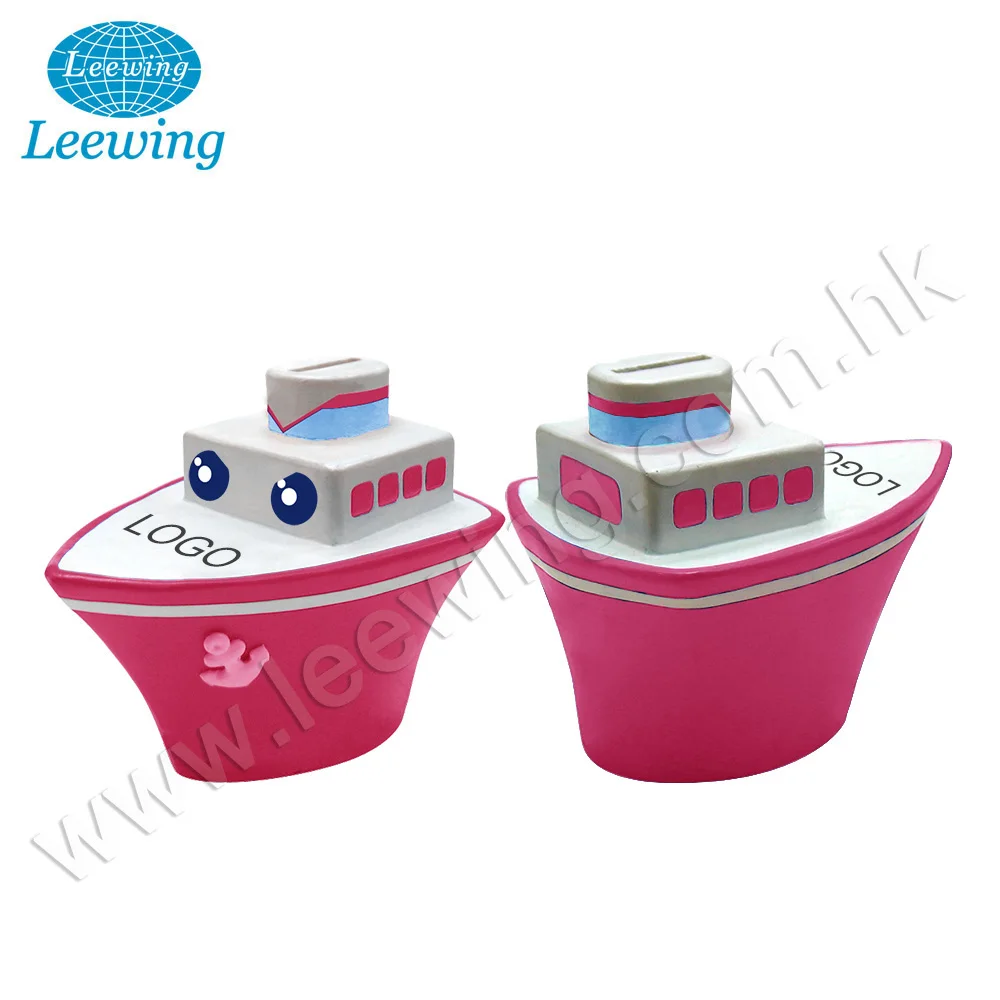 Small Plastic Boat Shape Coin Bank Ship Money Saving Box