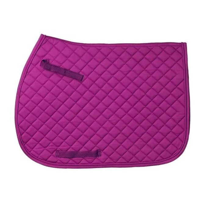 Diamond Quilted Corded Premium Fabric Horse English Saddle Pad