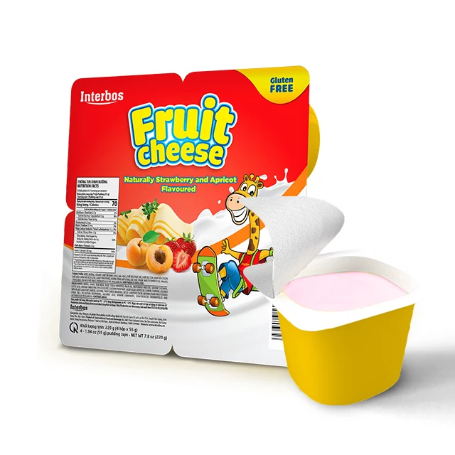  High Quality Delicious Bulk Cream Cheese 55 gram with strawberry and apricot flavor cheese from Vietnam