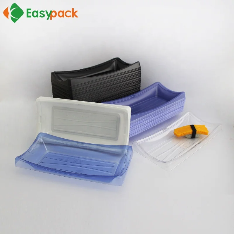 ECO friendly food grade disposable plastic sushi container food tray with lid
