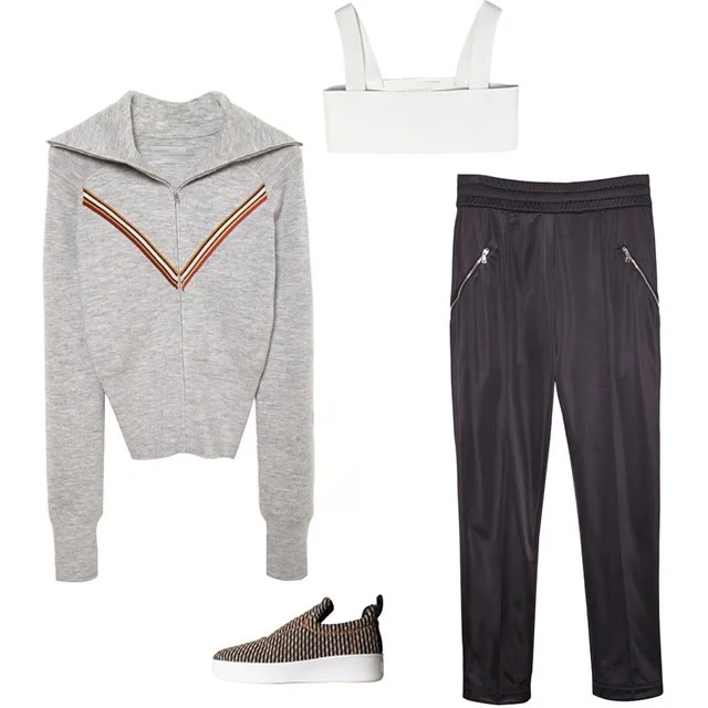 Wholesale Latest Design Fashion Sports Ladies Tracksuits with Colored Striped on side Branding Tape