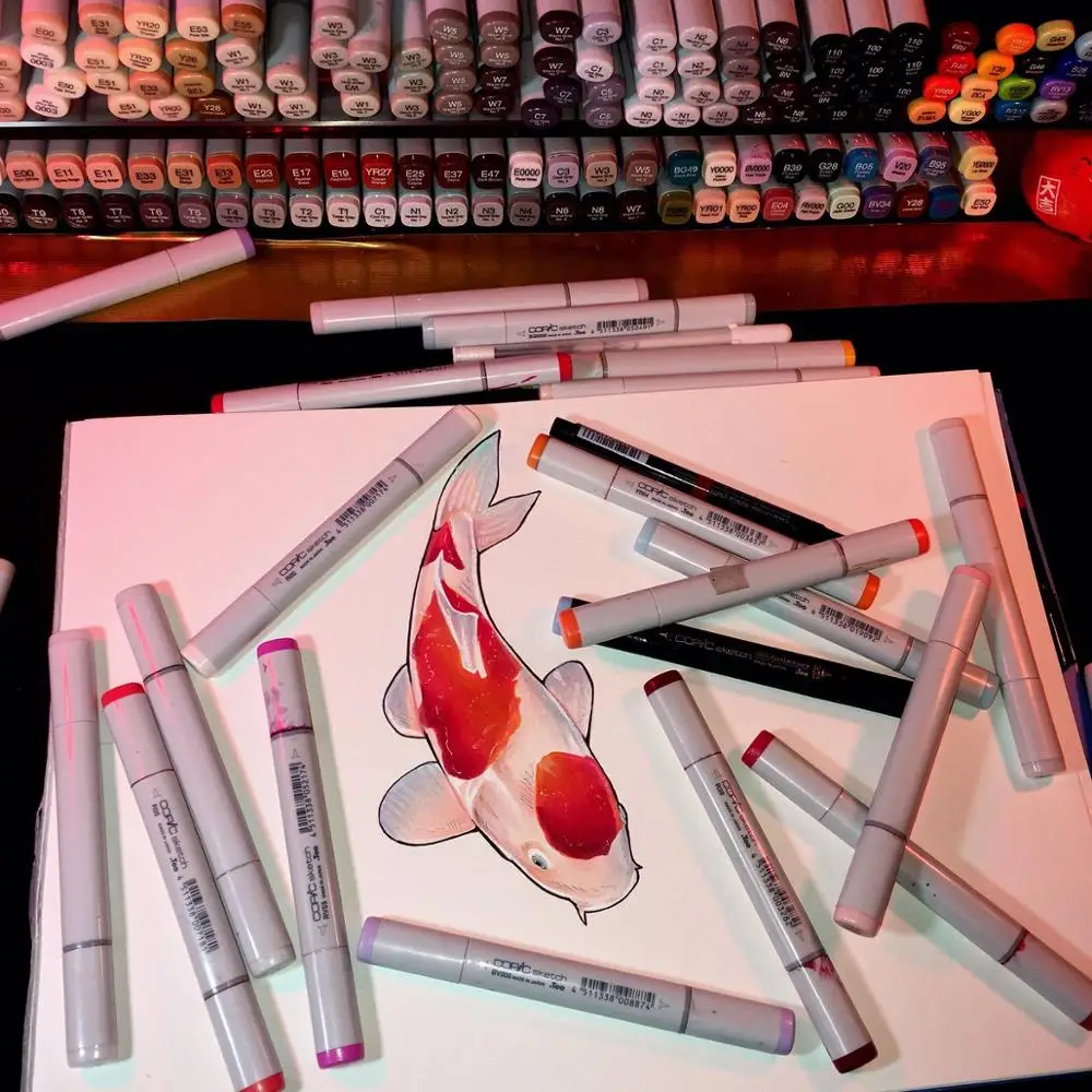 Copic alcohol-based twin tip art markers made in Japan