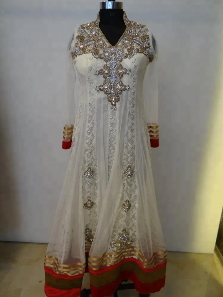 Anarkali style embroidery Indian & Pakistani clothing women wear salwar kameez suit party wear Indian wedding ladies