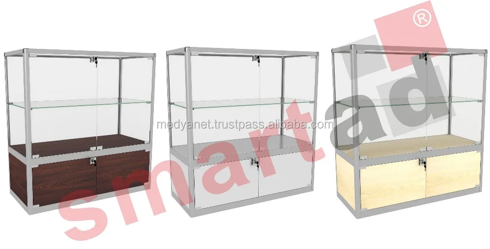 Retail & Counter Display Showcase , Glass Counter Display Cabinet