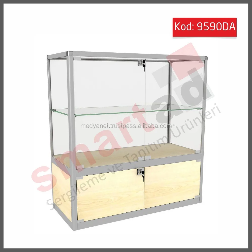 Retail & Counter Display Showcase , Glass Counter Display Cabinet