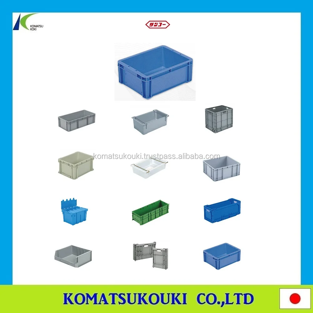 Stackable and foldable Japan SANKO industrial folding container box, storage container and plastic box also available