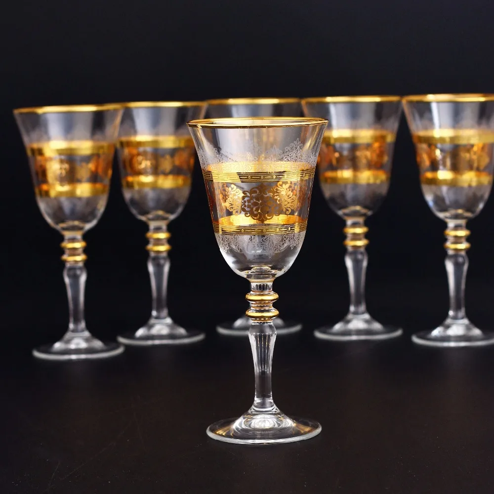 
440141 Glass (Set of 6) , Decor: Masal, Color: Gold 