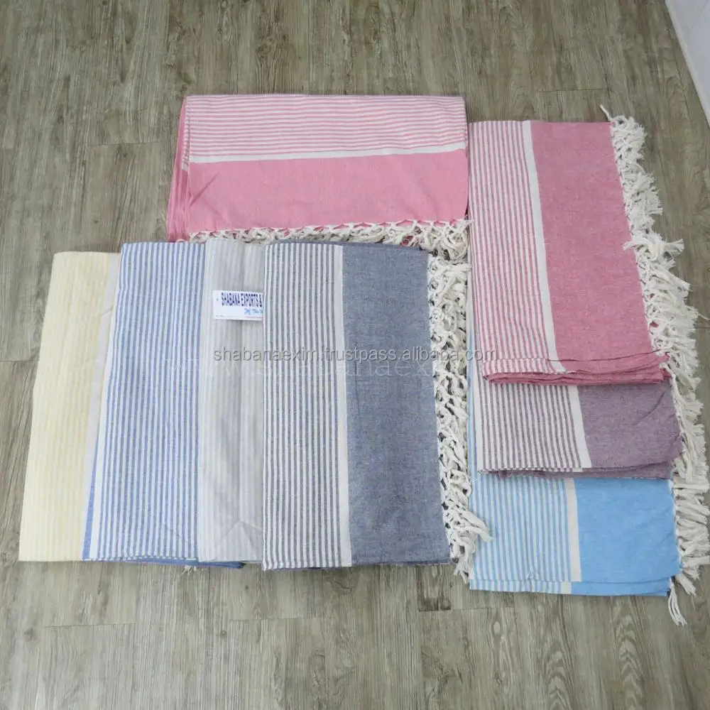 Luxury Hotel Cotton Turkish Towel Extra Large Cotton Beach Blanket Fouta Coverlet Bed Linen Throws from India Manufacturer