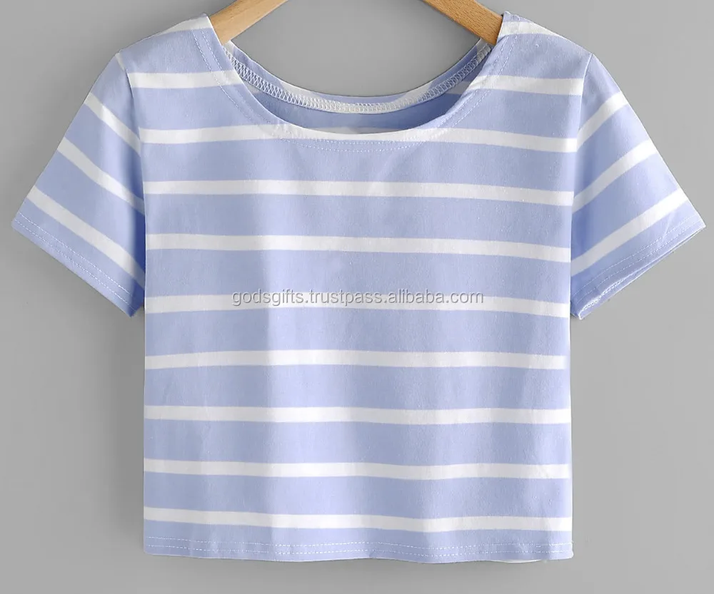 alibaba online shopping high quality cotton Crew Neck fashion ladies Top knitted gots certified Organic cotton online shopping