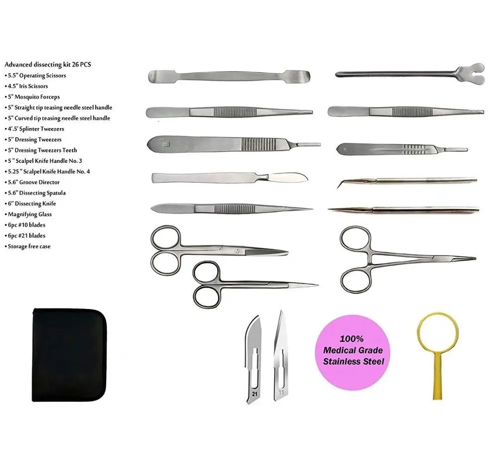 Dissecting Surgical Instruments Set Stainless Steel custom size Hospital Medical Surgical Instruments Kit