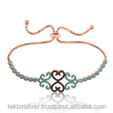 Wholesale Sterling Silver 925 Jewellery Adjustable Bracelet with Zircon