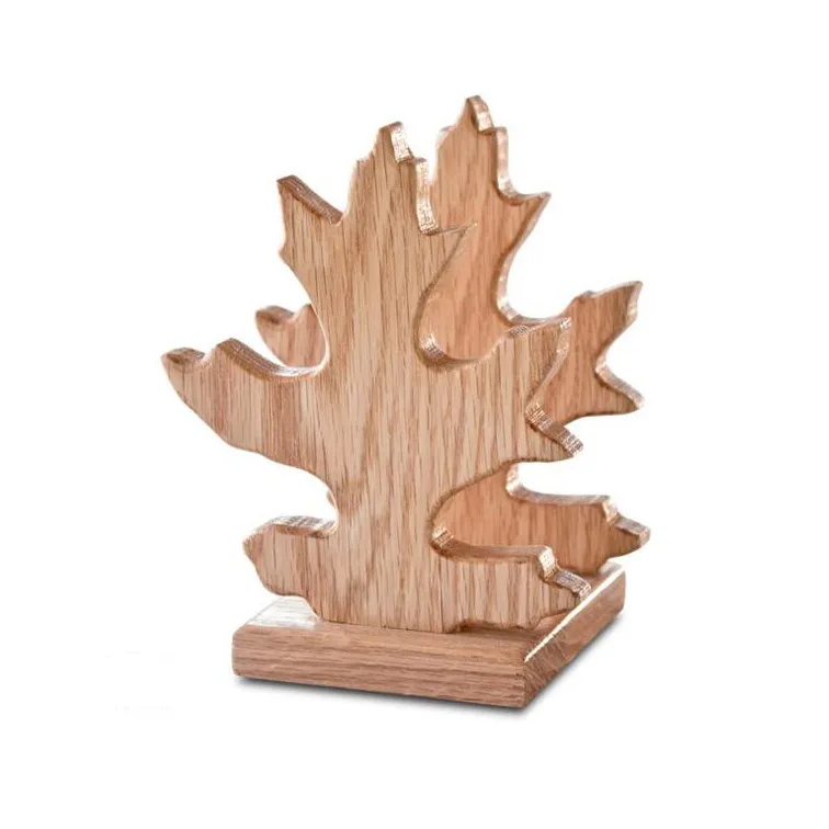 Office Stationery Desk Organizer Wooden Maple Leaf Shape Letter Holder File Holder Document Organizer