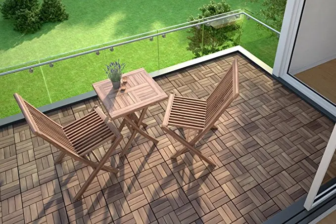 DIY Wood Patio Deck Tiles for Balcony/ Waterproof Vietnam Outdoor Patio Deck Flooring