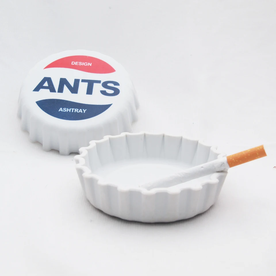 
Novelty White soft drink Cover Shape silicone ashtray 