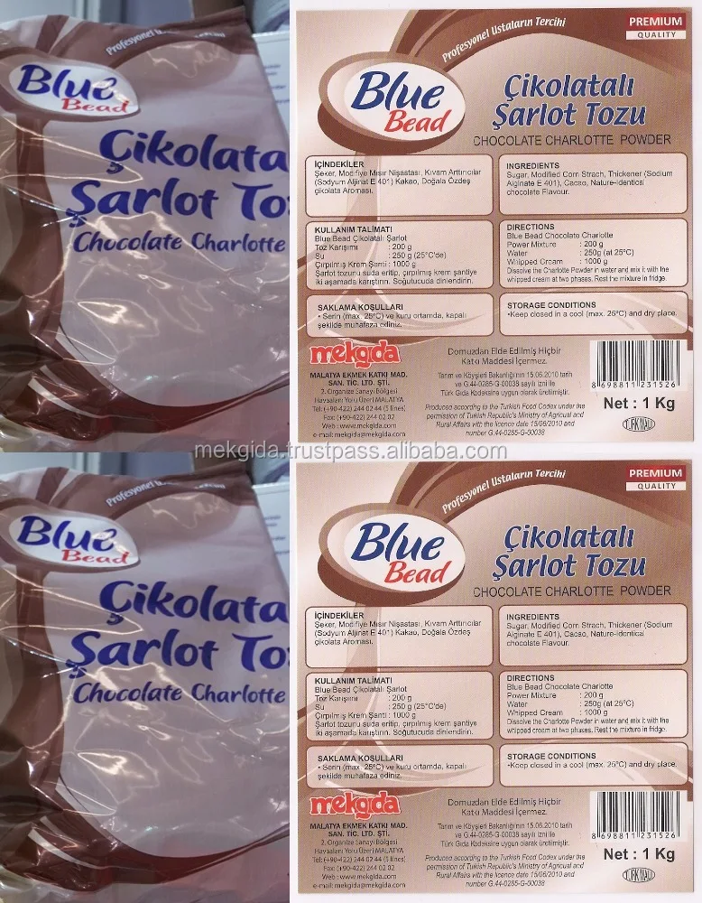 Blue Bead Chocolate Charlotte Cream Powder